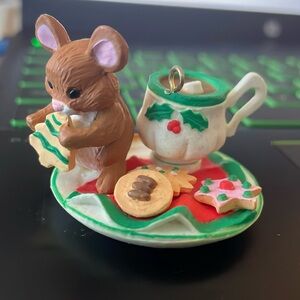 Mouse and hot chocolate Christmas Tree Ornament